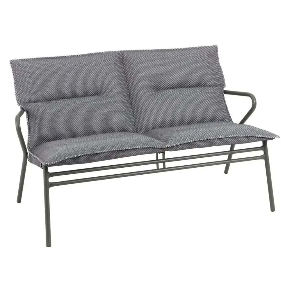 Canapé d'extérieur en aluminium coloris gris Vence BeComfort Lafuma - 123 x 69 x 70 cm