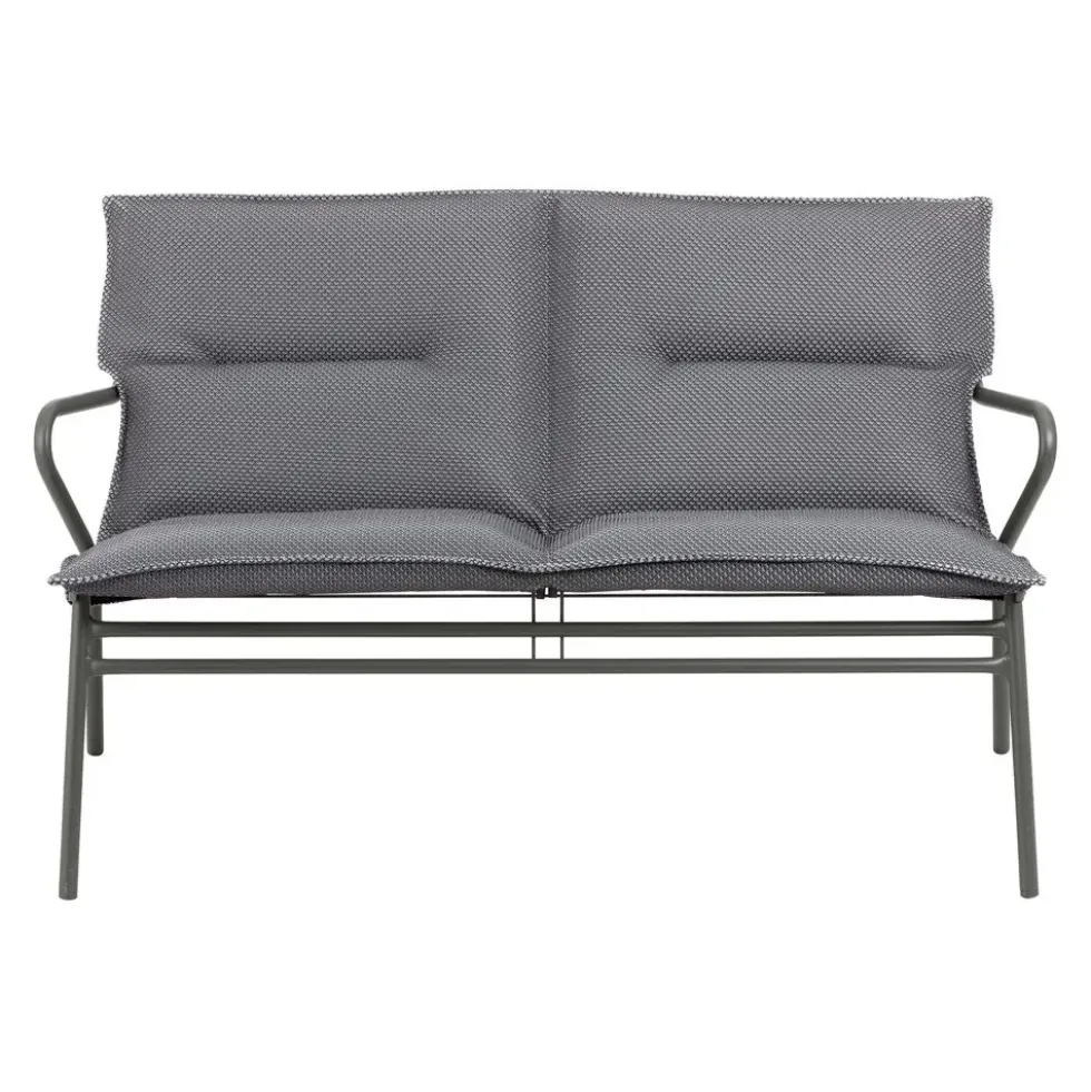 Canapé d'extérieur en aluminium coloris gris Vence BeComfort Lafuma - 123 x 69 x 70 cm