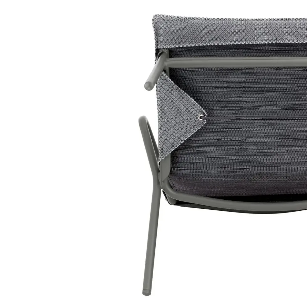 Canapé d'extérieur en aluminium coloris gris Vence BeComfort Lafuma - 123 x 69 x 70 cm