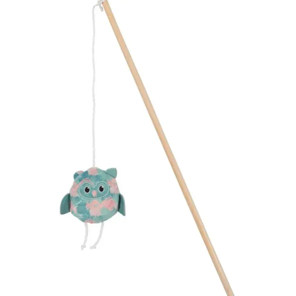 Canne à pêche pour chat coloris bleu feuille Zolux hibou Ethi'cat - 10 x 2,5 x 40 cm