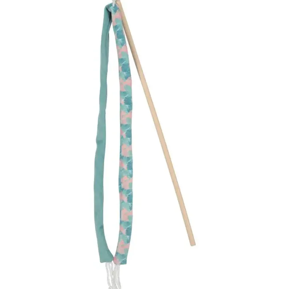 Canne à pêche pour chat coloris bleu feuille Zolux ruban Ethi'cat - 2,3 x 2,4 x 45 cm