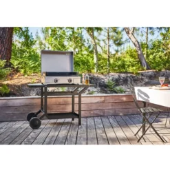 Capot Modern 60 pour plancha électrique coloris gris en inox Forge Adour Modern - 87,7 x 55,7 x 24,8 cm
