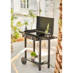 Capot pour barbecue Base 60 coloris noir en acier Forge Adour - 63 x 43 x 8,5 cm