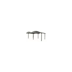 Carport en aluminium à toit ½ rond livré Foresta Bois - 760 x 362 x 360 cm