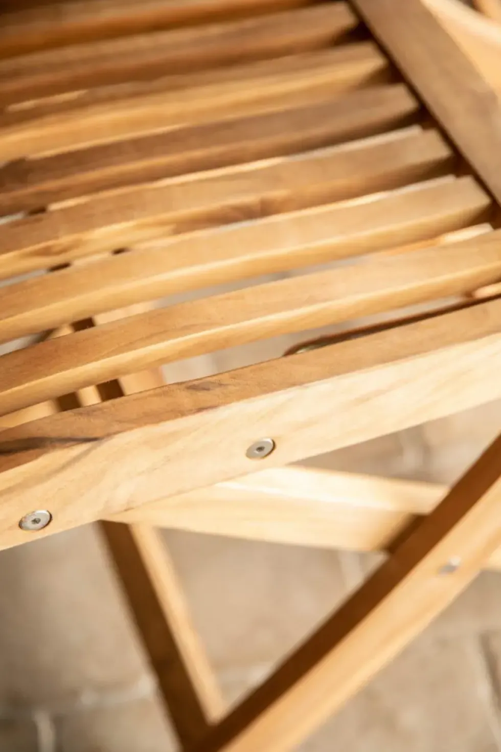 Chaise coloris bois en teck - 40 x 94 x 59 cm