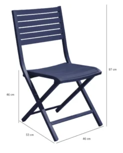 Chaise pliante aluminium bleu, facile à transporter - PROLOISIRS Lucca