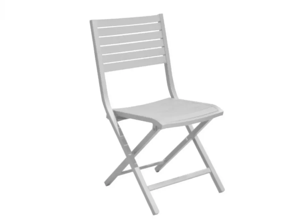 Chaise pliante Lucca en aluminium blanc - PROLOISIRS