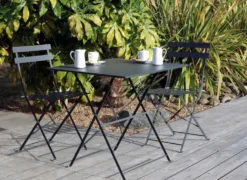 Chaise pliante métal, modèle Cuba, gris - PROLOISIRS