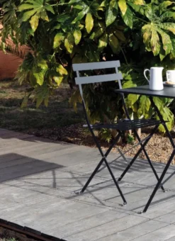 Chaise pliante métal, modèle Cuba, gris - PROLOISIRS