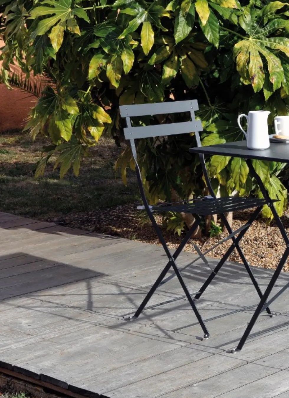 Chaise pliante métal, modèle Cuba, gris - PROLOISIRS