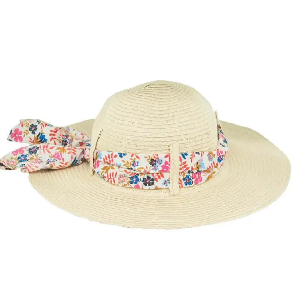 Chapeau en paille à ruban fleurie Instant Nature Amely