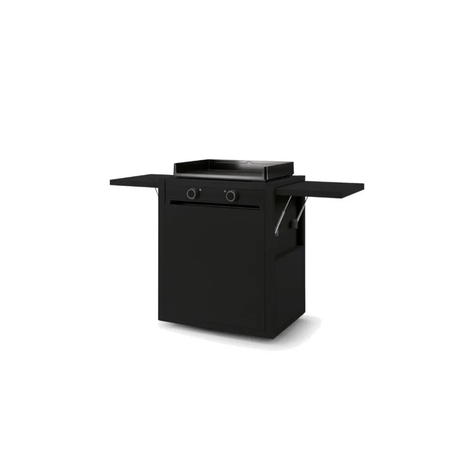 Chariot Modern coloris noir en acier Forge Adour - 162,3 x 57,3 x 98,7 cm