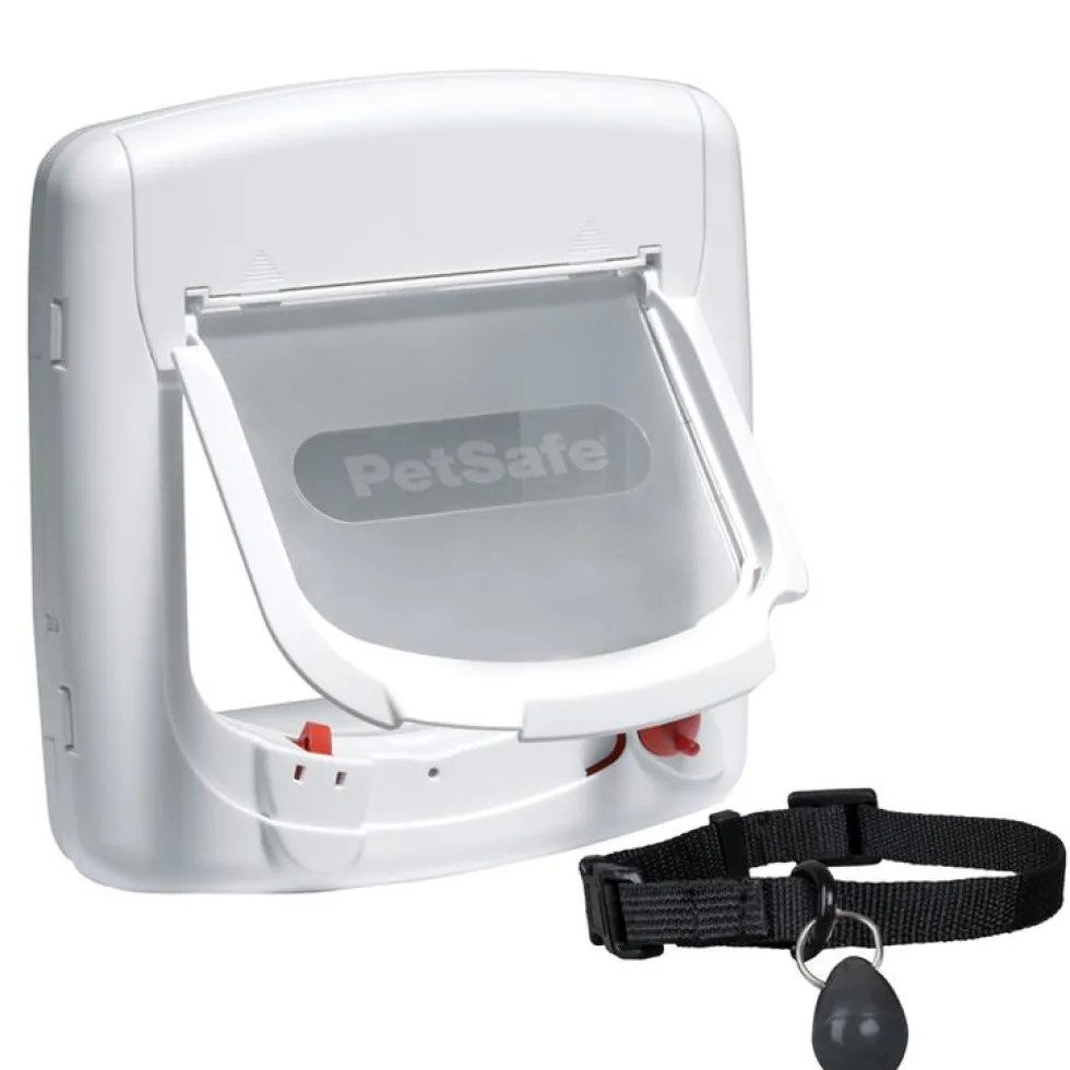 Chatière Petsafe magnétique luxe blanche