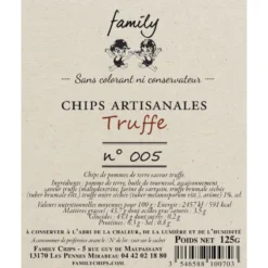 Chips artisanales à la truffe n°005 Family Chips - 125 g