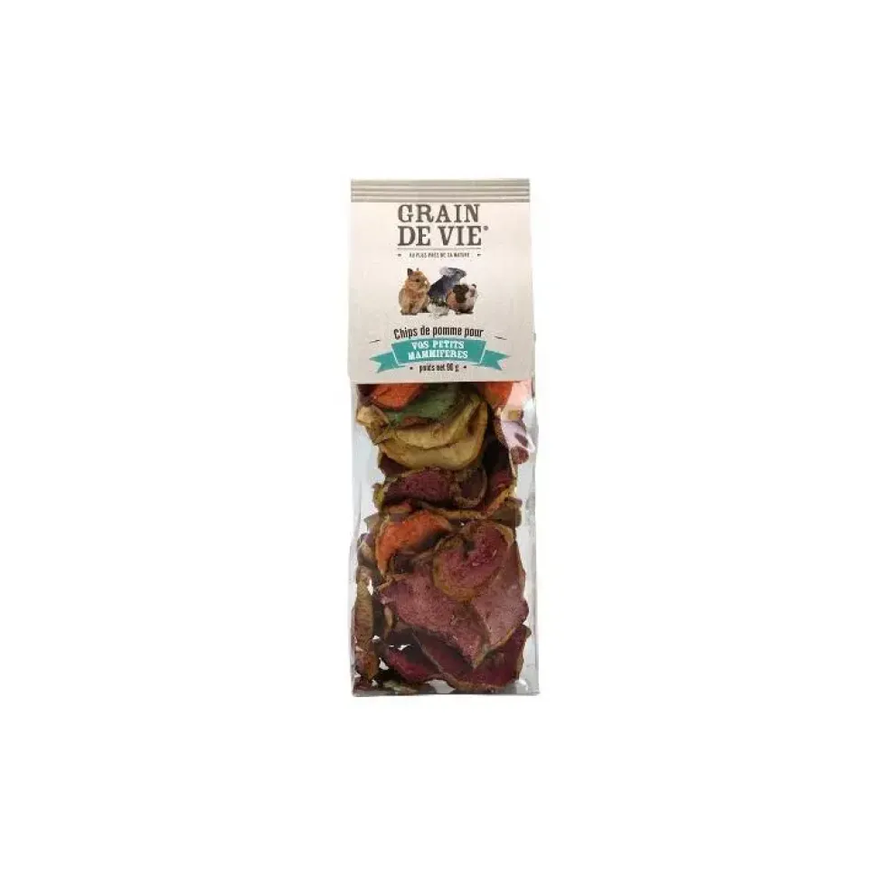 Chips de pomme pour petits mammifères Grain de Vie - 90 g