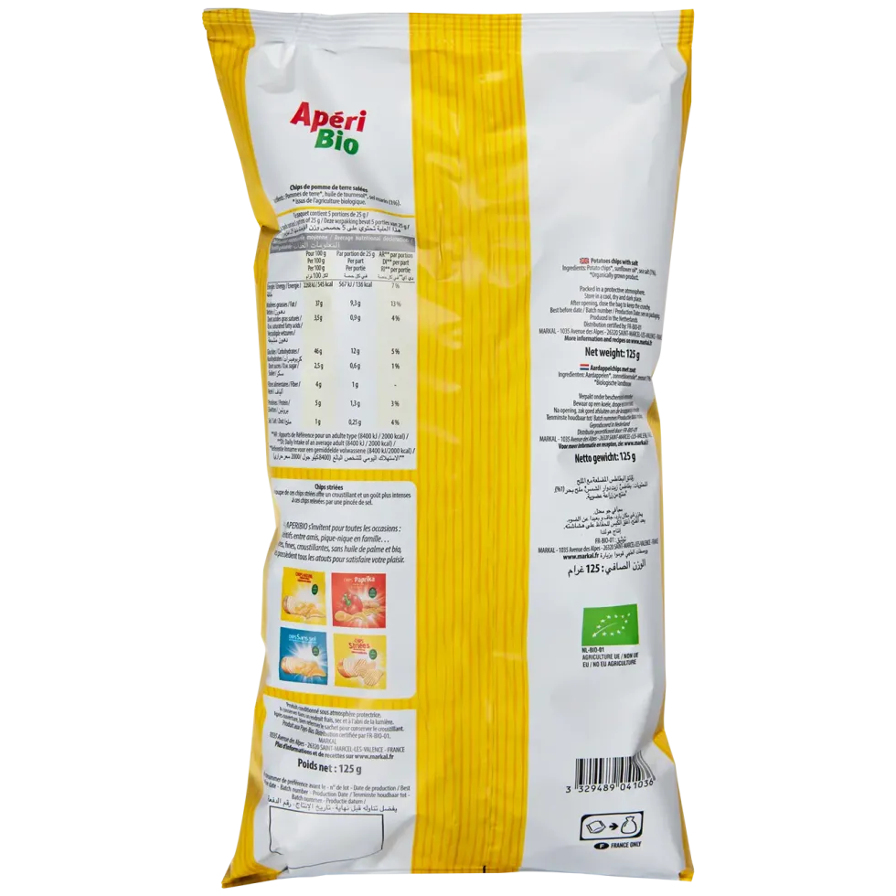 Chips striées bio Apéri Bio - 125 g