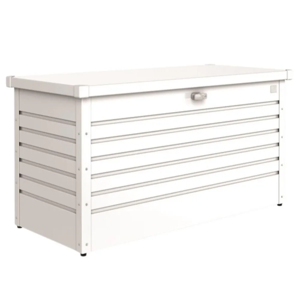 Coffre de jardin 130 en acier galvanisé coloris blanc Biohort - 134 x 62 x 71 cm