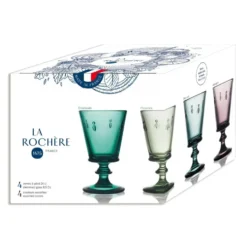 Coffret de 4 verres à pied en verre couleur Abeille - 24 cl
