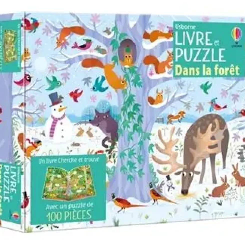 Coffret livre et puzzle "Dans la forêt" aux Éditions Usborne