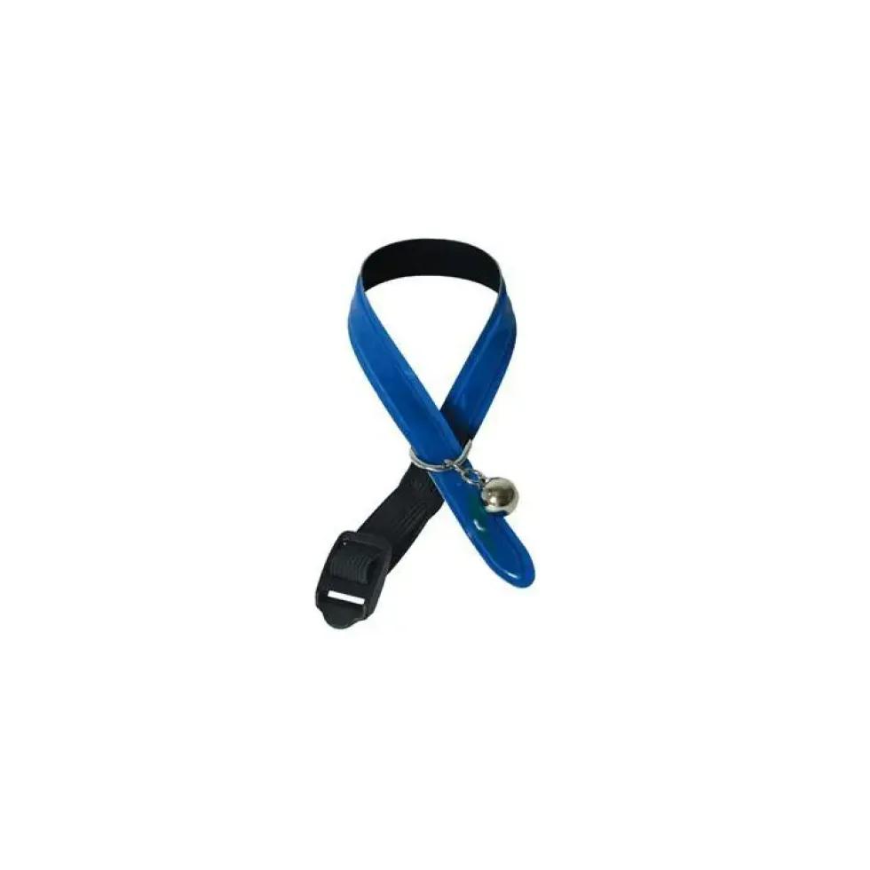Collier chat réfléchissant 12 mm Martin Sellier bleu - 30 cm