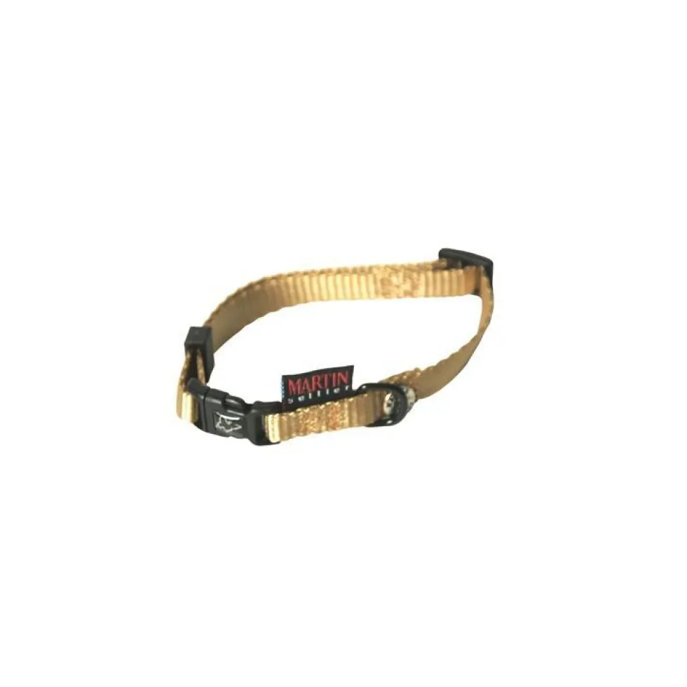 Collier chien réglable 10mm / 25-35cm beige