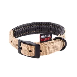 Collier droit Confort pour chien coloris beige - 1,6x35 cm
