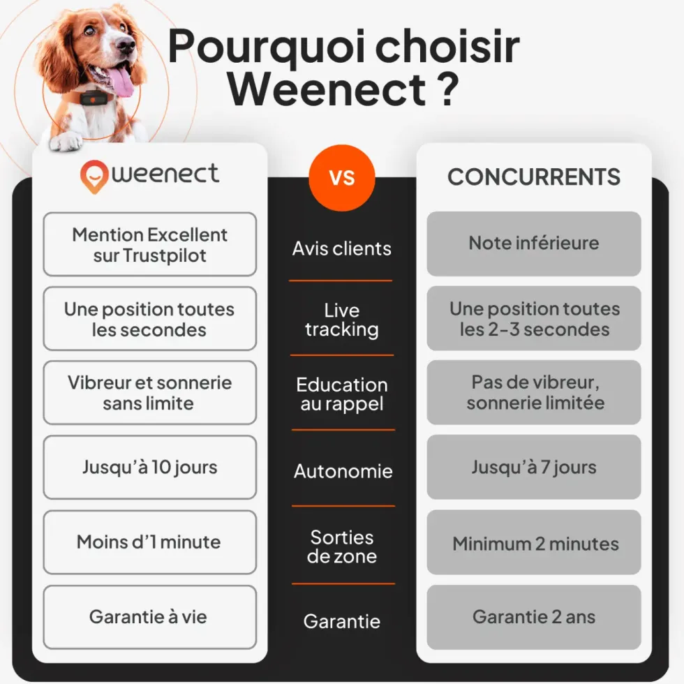 Collier GPS pour chien coloris noir Weenect