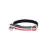 Collier pour chat en velours coloris bleu, blanc, rouge style rayure Wouapy - Taille unique