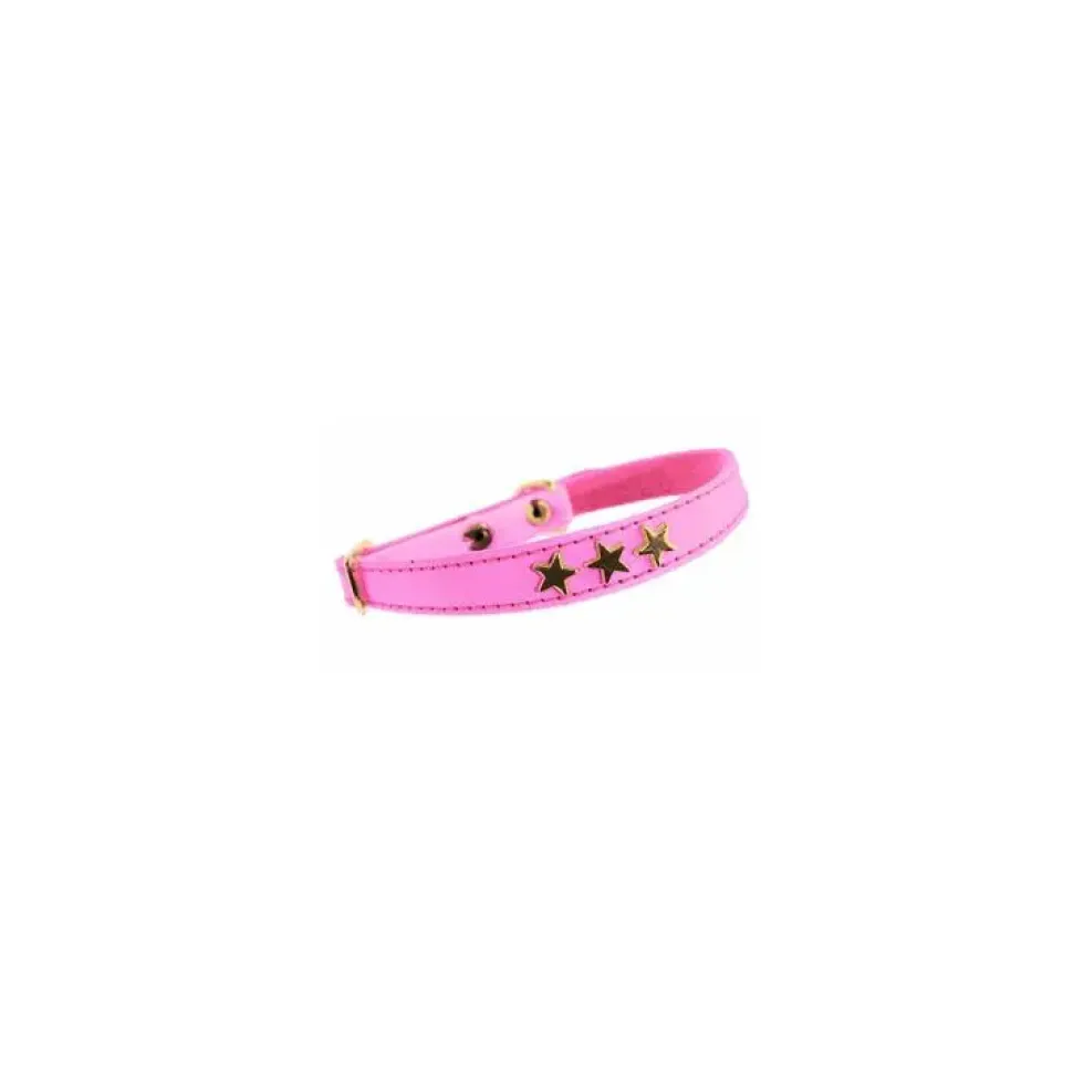 Collier pour chat étoiles rose - 30 cm