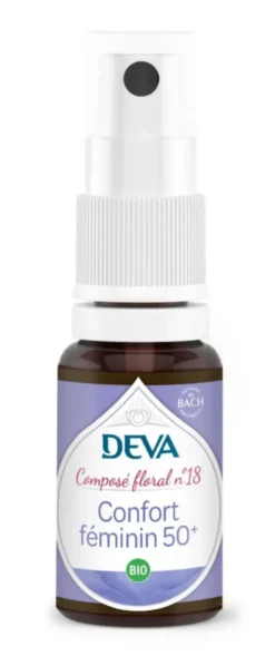 Complément alimentaire composé floral confort féminin 50 + bio Deva - spray 15 ml