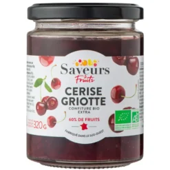 Confiture extra de cerise griotte bio Saveurs fruits - 320 g