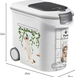 Container à croquettes à roulettes pour chat Pet collection Keter - 35 L