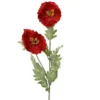 Coquelicot en polyester rouge 2 fleurs - 21 x 9 x 106 cm