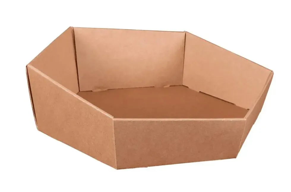 Corbeille en carton hexagonale Atlanta Cav' Service - 27 x 24 x 6/9 cm