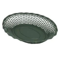Corbeille à pain en inox coloris vert sapin - 30 x 24 x 5 cm