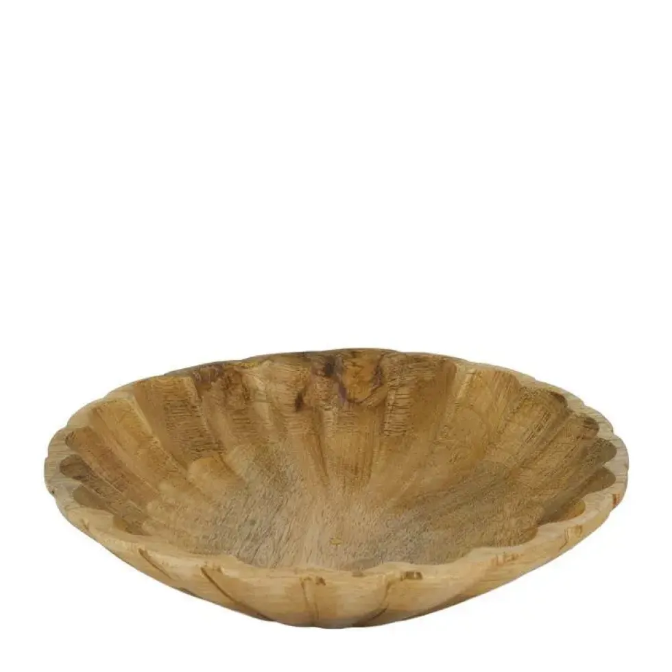 Coupe en bois de manguier naturel - Ø 20 x H 4,5 cm