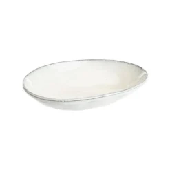Coupelle ovale en aluminium blanc verni - 25,5 x 19,4 x 5 cm