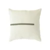 Coussin carré en coton blanc décor ligne verte - 40 x 40 cm