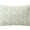 Coussin décoratif rectangulaire coloris vert en coton - 35 x 50 cm