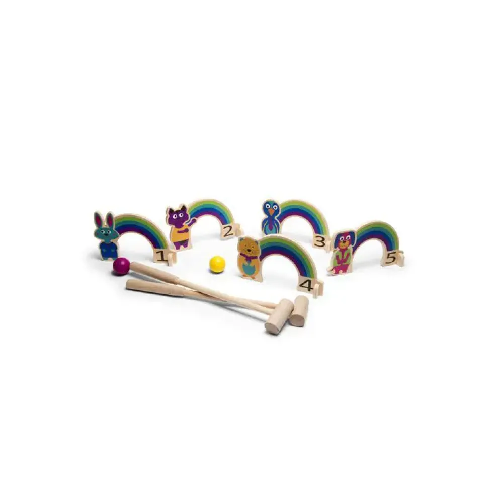 Croquet arc-en-ciel en bois BS TOY