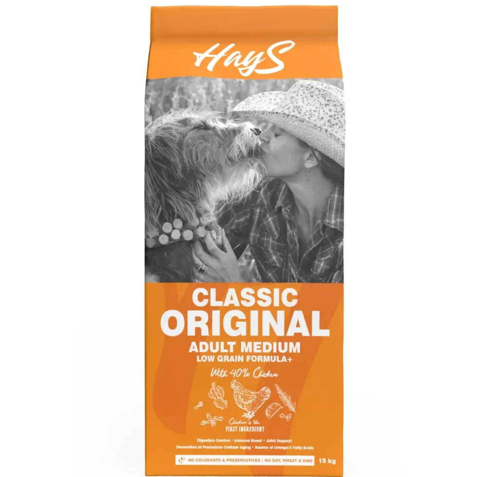 Croquette pour chien adulte de race moyenne au poulet Hays Classic - 15 kg
