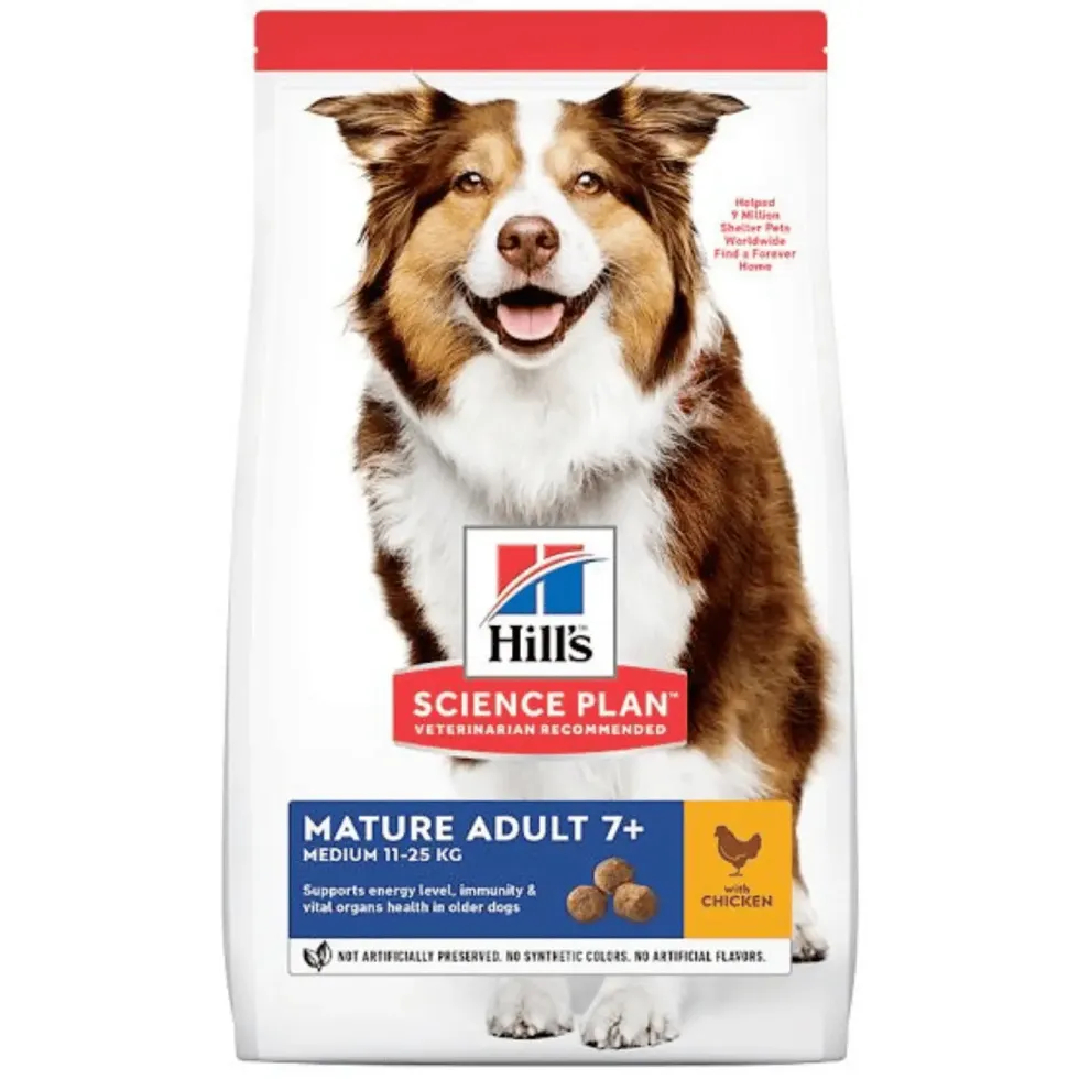 Croquette pour chien mature au poulet Hill's -12 kg