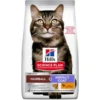 Croquettes pour chat adulte de 1 an et + au poulet boules de poils Hill's Science Plan Feline Hairball & Perfect Coat - 1,5 kg