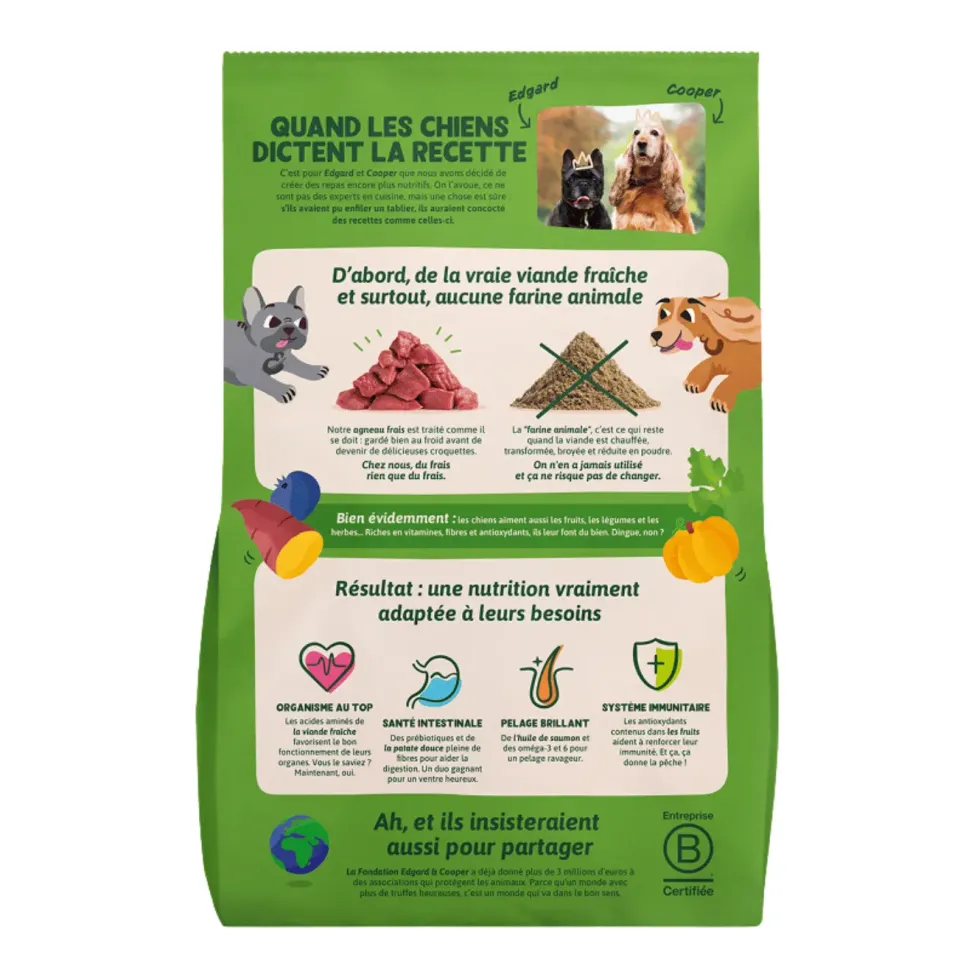 Croquettes pour chien adulte à l'agneau sans céréales Edgard & Cooper - 7 kg