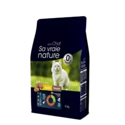 Croquettes sans céréales pour chat adulte stérilisé au lapin et au poulet Sa Vraie Nature - 2 kg