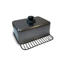 Cuiseur et grille pour plancha coloris noir en titane Forge Adour - 30 x 21,5 x 1,2 cm