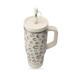 Cup nomade isotherme Travel Cup Wild en inox coloris beige sable Qwetch - 900 ml