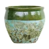 Cuvier en grès émaillé fait-main coloris vert Poterie du Bousquet Léon - Ø 21 x H 20 cm