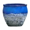 Cuvier en grès émaillé old bleu Decolines Leon - Ø 50 x H 49 cm