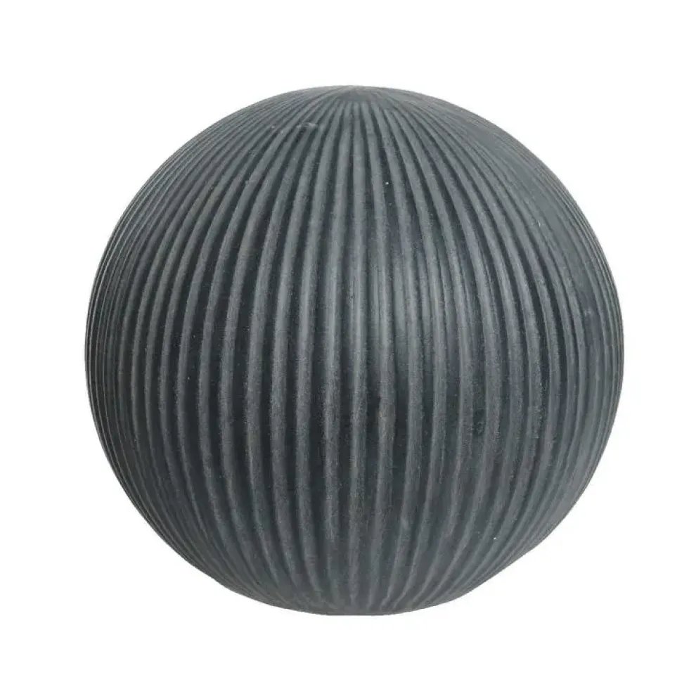 Décoration d'extérieur en fibre d'argile forme boule coloris anthracite - Ø 31,50 x H 29,50 cm